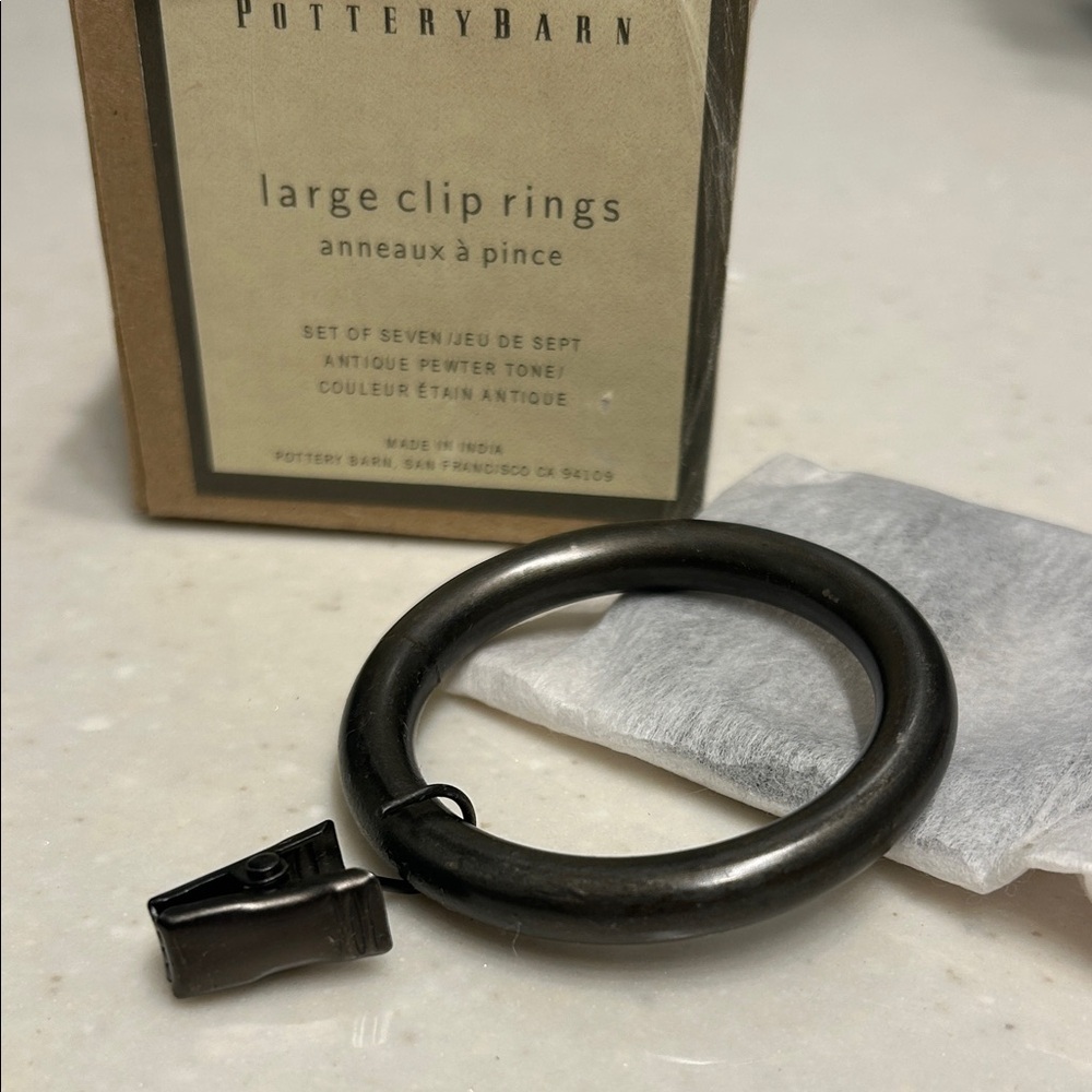 Pottery Barn Antique Pewter Large Clip Rings